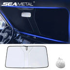 SEAMETAL Car Windshield Sun Shade Cover Front Window Sun Visor Protection Foldable Car Curtains for Summer Cooling UV Refletive