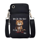 Women's Handbags Black Explosive Coffee Cat Messenger Bags | Female Cartoon Shoulder Bag Purse (Fashion Mobile Phone Crossbody Bags)