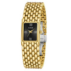 Women's Gold Rectangular Watch Stainless Steel Bracelet