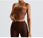 Sexy Strapless Sports Bra Backless Gym Top Women Quick-Drying Yoga Clothes Women Top Fitness Chest Wrap Underwear Workout Bra