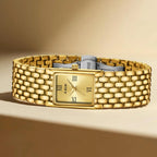Women's Gold Rectangular Watch Stainless Steel Bracelet