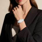 Women's White Ceramic Crystal Bracelet Watch Quartz Gift
