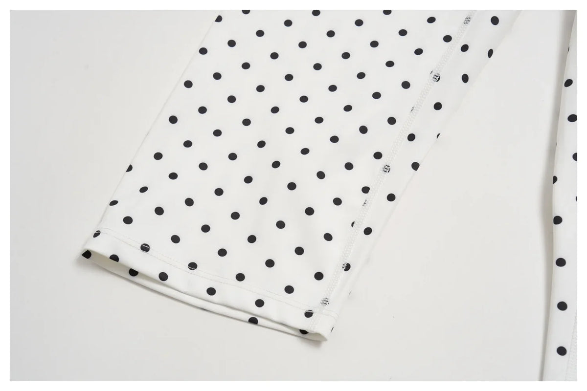 New Summer Women White Polka Dot Print Yoga Sets Hanging Neck Slim Sport Vest High Waist Mid Pants Gym Two-piece Workout Clothes