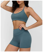Neck Hanging Sports Bra High Support Women Push Up Bra Summer Gym Clothes Fitness Halter Top Quick Dry Running Workout Underwear