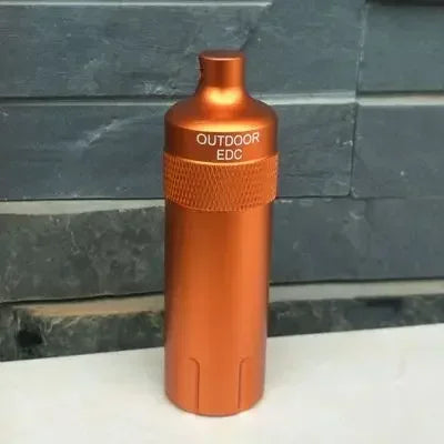 Aluminium Survival Pill Bottle | Waterproof Emergency First Aid Container
