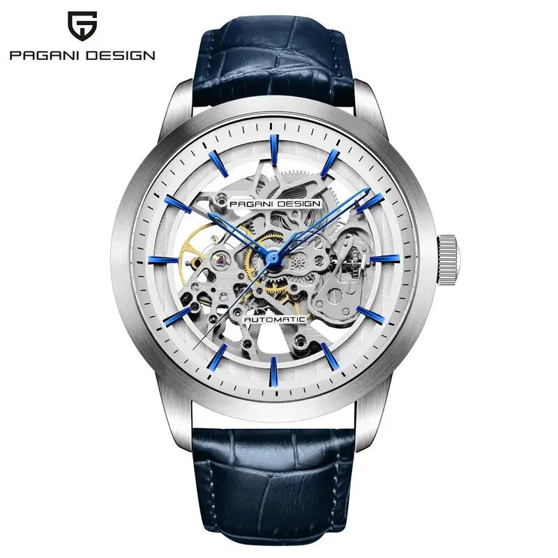 PAGANI DESIGN Business Man Watch Luxury Skeleton Hollow Leather Men's Wristwatch New Mechanical Male Clock Relogio Masculino