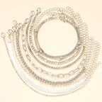 11Pcs/Set Boho Twisted Flat Snake Chain Anklet for Women Summer Beach Vintage Barefoot Ankle Bracelet On Leg Jewelry Accessories