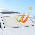 SEAMETAL Car Windshield Sun Shade Cover Front Window Sun Visor Protection Foldable Car Curtains for Summer Cooling UV Refletive