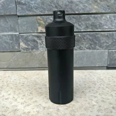 Aluminium Survival Pill Bottle | Waterproof Emergency First Aid Container
