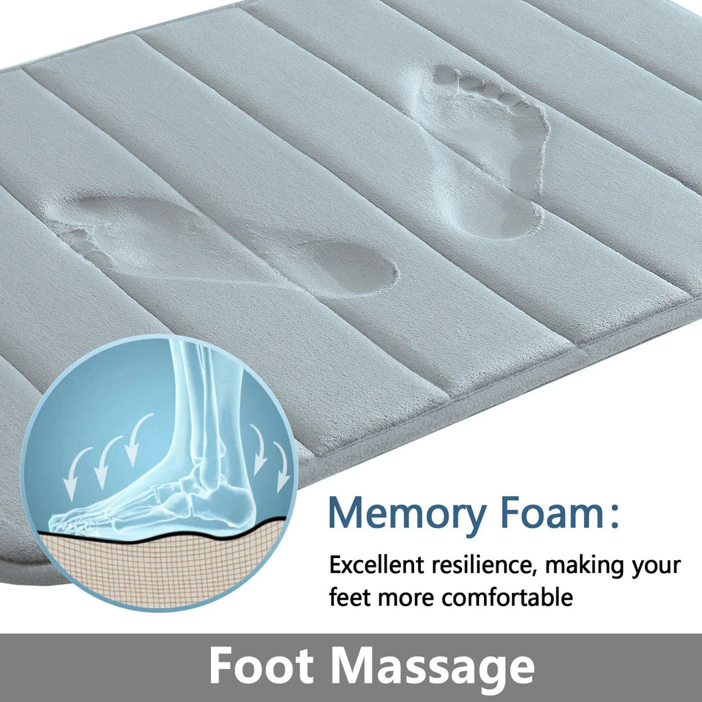 Super Absorbent Memory Foam Bath Mat – Non-Slip Bathroom Rug