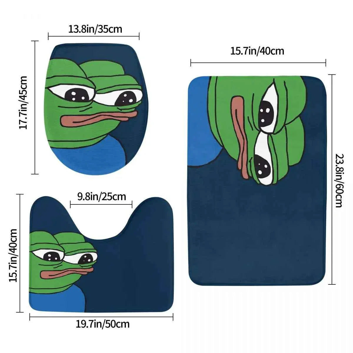 Pepe The Frog Apu Apustaja 3 Pcs Bath Mat Bathroom Set