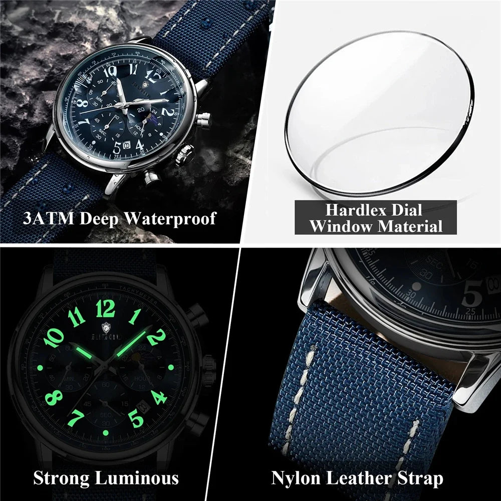 New Sports Canvas Luxury Digital Watch Men Fashion Quartz Wristwatches Gifts For Man Automatic Watches Mens Clock Cadeau Homme