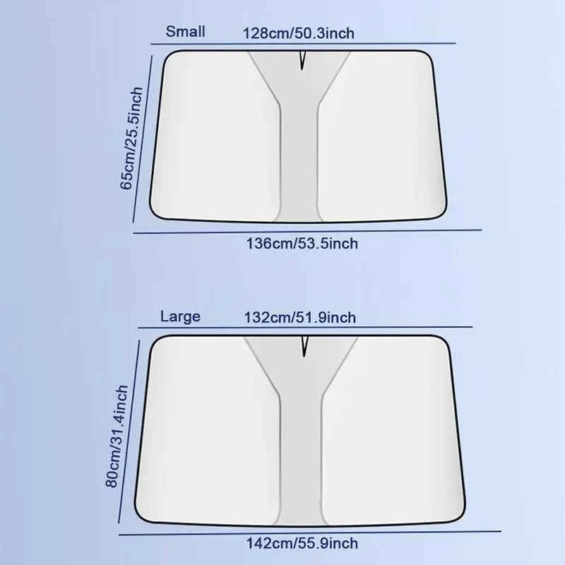 SEAMETAL Car Windshield Sun Shade Cover Front Window Sun Visor Protection Foldable Car Curtains for Summer Cooling UV Refletive