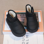2025 Kids Winter Snow Boots Plush Fur Lined Non-Slip Leather Shoes for Boys And Girls Little Girl Outdoor Short Boots