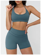 Neck Hanging Sports Bra High Support Women Push Up Bra Summer Gym Clothes Fitness Halter Top Quick Dry Running Workout Underwear