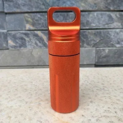 Aluminium Survival Pill Bottle | Waterproof Emergency First Aid Container