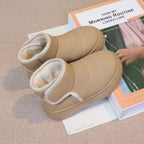2025 Kids Winter Snow Boots Plush Fur Lined Non-Slip Leather Shoes for Boys And Girls Little Girl Outdoor Short Boots