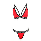New Sexy Letter Three-Point Suit Women's Sports Underwear Set Sexy Skinny Backless Underwear Bikini