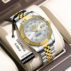 POEDAGAR Classic Luxury Men's Quartz Watches Stainless Steel Date Man Watch Waterproof Luminous Fashion Business Male Wristwatch