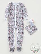 Max & Olivia Baby Girls 2-Pc. Fair-Isle-Print Pajama & Deer Blankie Baby Set