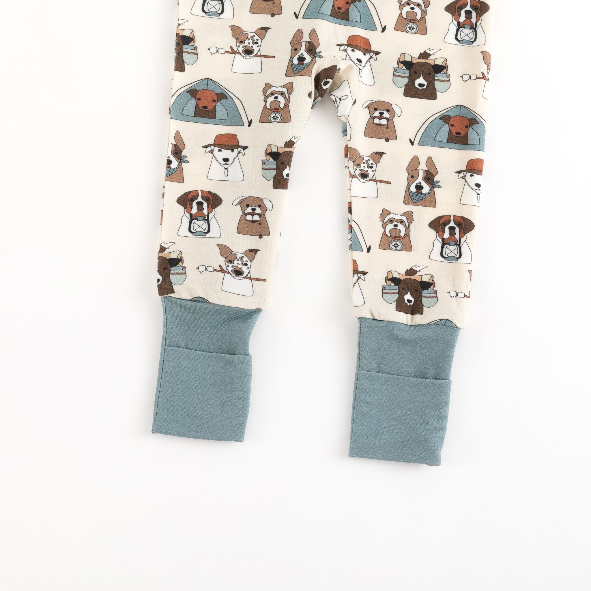 Camp Paws (Convertible Zip Footies) - Blue