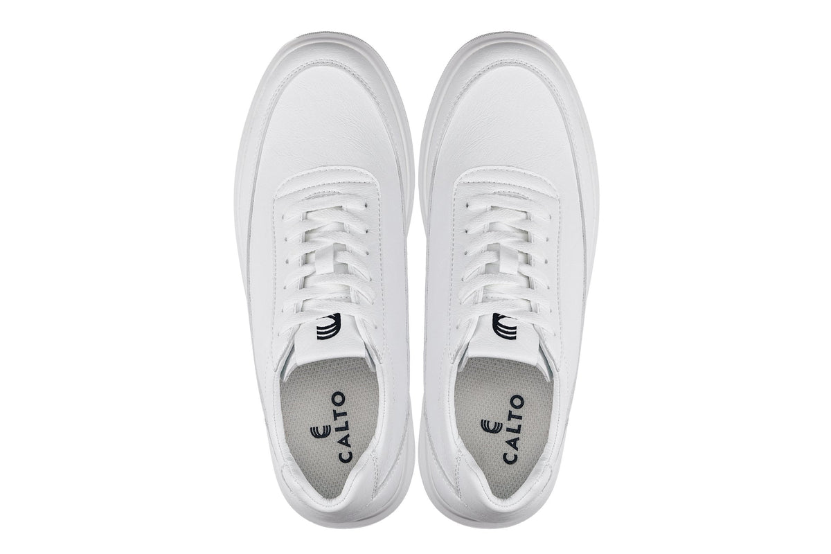 CALTO - X1647 - 2.8 Inches Taller (White) - Lightweight Sneakers