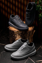 CALTO - X1649 - 2.8 Inches Taller (Iron Grey) - Lightweight Sneakers
