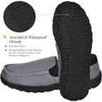 Mixin Mens Size 9.5 Gray Super Soft Slide On Moccasins Indoor Outdoor Slippers