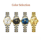 Women's Gold Stainless Steel Small Round Watch Date