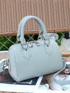 Top-grain Leather Women's Bag, New Cross-border Boston Style, Genuine Leather, High-end Feel, Handheld, Large Capacity Bowling Bag