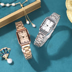 Square Women's Fashion Steel Belt Watch
