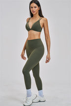The Seraphine Layered V Sports Bra Leggings 2-Piece Set