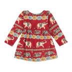 Baby Girls Volant Ruffle Cotton Dress – Cultural Print | Mixed Up Clothing