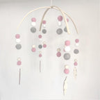 Baby Nordic Wooden Beads Wind Chimes with Wool Balls Nursery Mobile Crib Bed Bell Baby Bedroom Ceiling Wooden Beads Wind Chime Hanging Newborn Baby Bed Hanging Wind-bell Crib Tent Kids Room Decorations Ornaments