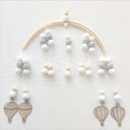 Baby Nordic Wooden Beads Wind Chimes with Wool Balls Nursery Mobile Crib Bed Bell Baby Bedroom Ceiling Wooden Beads Wind Chime Hanging Newborn Baby Bed Hanging Wind-bell Crib Tent Kids Room Decorations Ornaments
