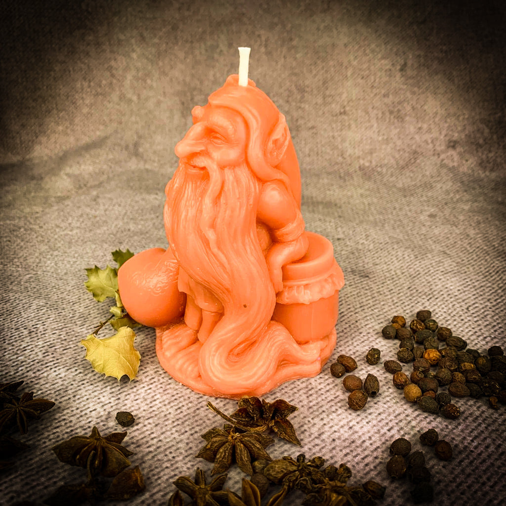 Beeswax Domovyk House Gnome Spell Candle - Home Blessing & Protection