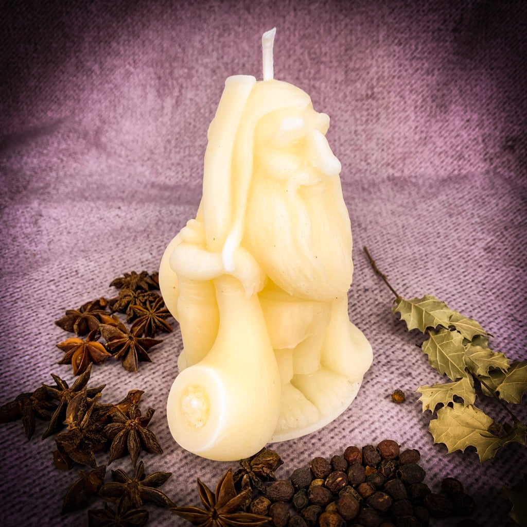 Beeswax Domovyk House Gnome Spell Candle - Home Blessing & Protection