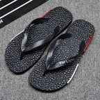 Black Man House Slippers Elegant Flip Flop Pool Slippers Summer Sandals  Men's Shoes Breathable Air Mesh Comfortable Leather Flip Flops Non-Slip Sport Cushion Beach Outdoor Walking Slippers