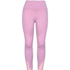 Blue Heathered Mesh Yoga Fitness Leggings