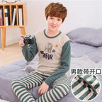 Boys Girls Sleepwear Winter Cotton Pajamas Sets Children Home Wear For Boy Pajamas Kids Nightwear Teenage Pajamas Clothes Sleepwear Suit Comfortable Thin Leisure Sleep Lounge Sleepwear for Adults Women Jogging Home wear
