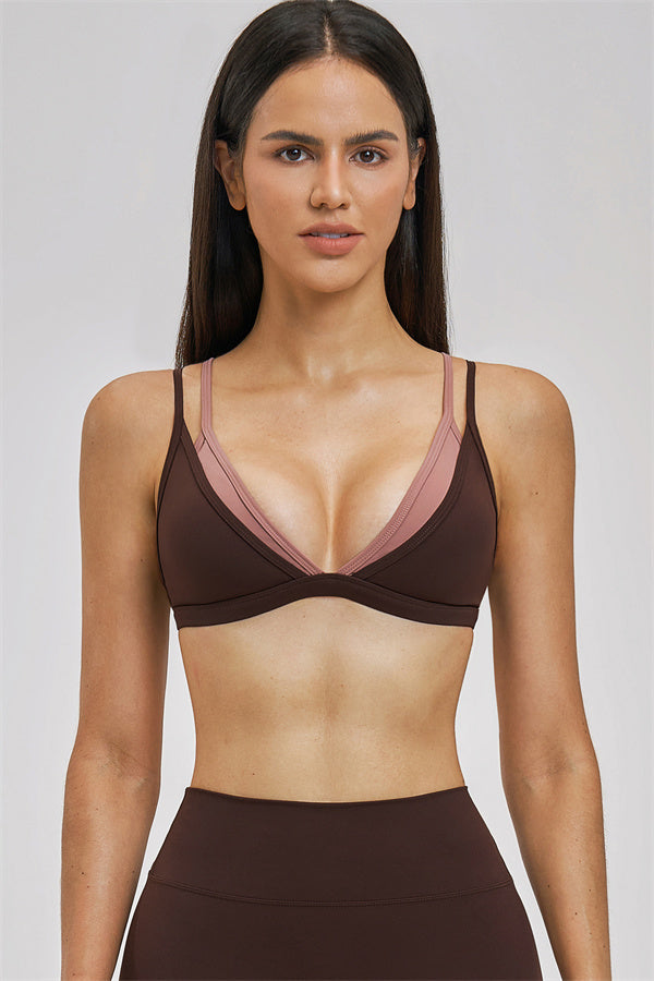 The Seraphine Layered V Sports Bra Leggings 2-Piece Set