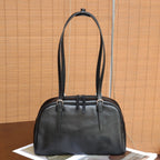 Top-grain Tree Gum Cowhide Bowling Bag, Large Capacity, Simple Design, Handheld, Single Shoulder, Crossbody, Commuter Underarm Women's Bag