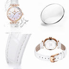 Women's Rose Gold Quartz Watch Petite Leather Strap Dial