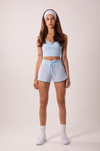 Cheeky Baby Blue Flyaway Shorts | Women's Running & Workouts | Runner's Athletics
