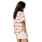 Dipaliz Kawaii Girl Short Sleeve Pajama Satin Comfort Glam
