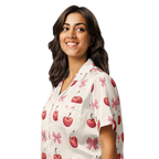 Dipaliz Kawaii Girl Short Sleeve Pajama Satin Comfort Glam