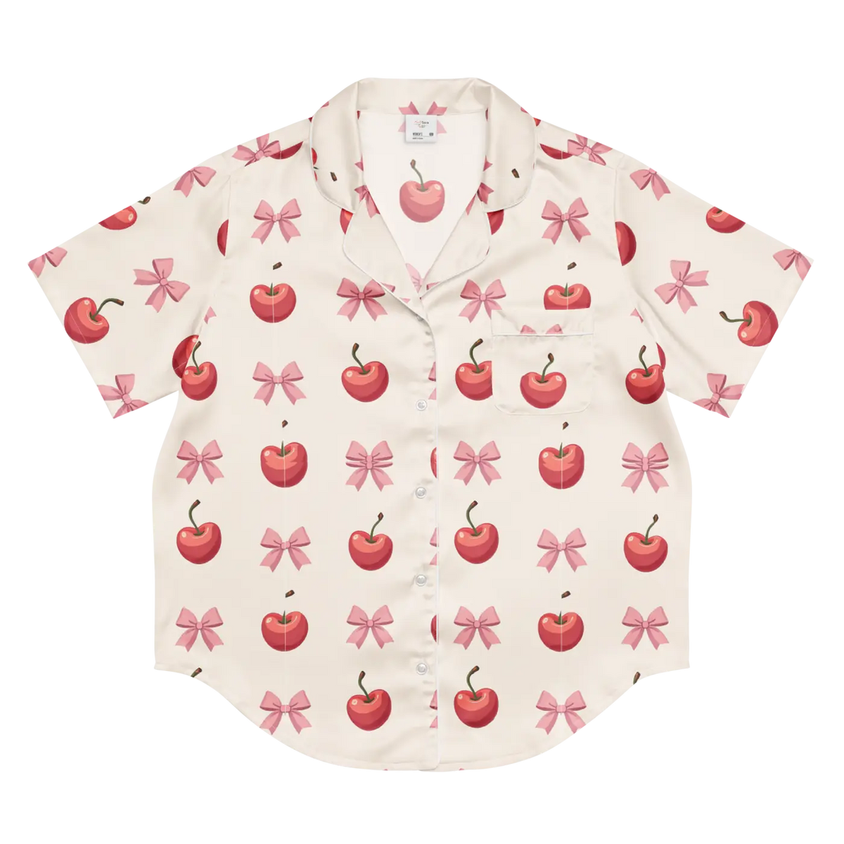 Dipaliz Kawaii Girl Short Sleeve Pajama Satin Comfort Glam