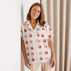 Dipaliz Kawaii Girl Short Sleeve Pajama Satin Comfort Glam