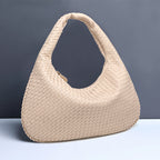 Crescent shaped women's bag hand woven hand-held dumpling bag fashionable single shoulder armpit bag
