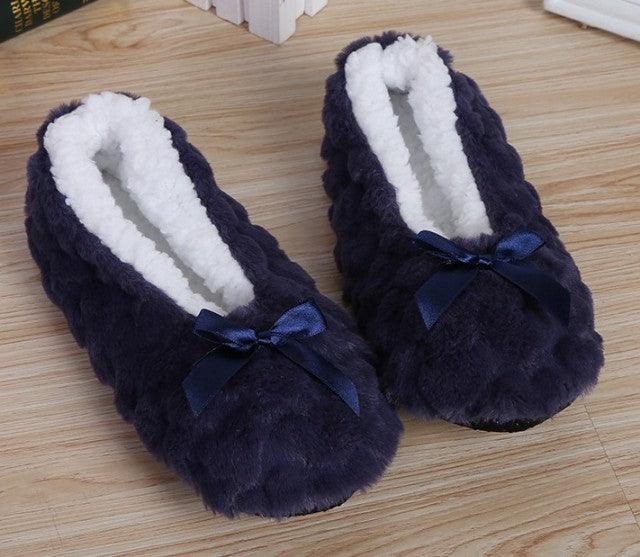 Cute Indoor Home Slippers Warm Soft Plush Slippers Non-Slip Indoor Fur Slippers Solid Color Cute Women Shoes Comfortable Warm Slippers Comfort  Plush Fleece Lined House Shoes